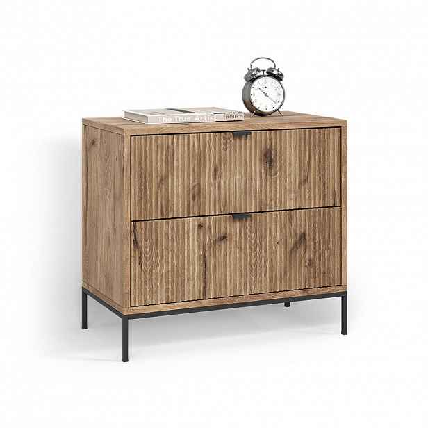 Livinity® NOČNÍ STOLEK Aterno Dub Viking se 2 zásuvkami