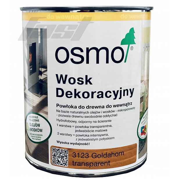 Osmo 3123 Vosk Dekorativní Azurový Zlatý Javor 075