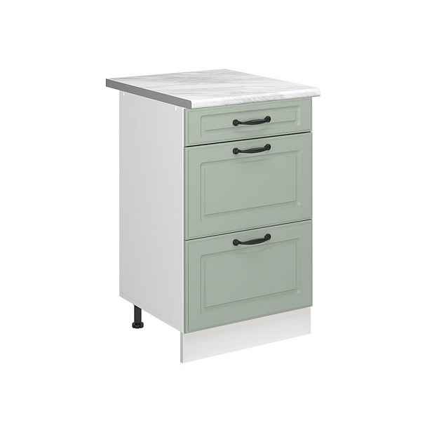 Vicco SPODNÍ SKŘÍŇKA KUCHYŇSKÉ LINKY R-Line, Mint venkovský dům/Bílá, 50 cm pracovná doska Mramor