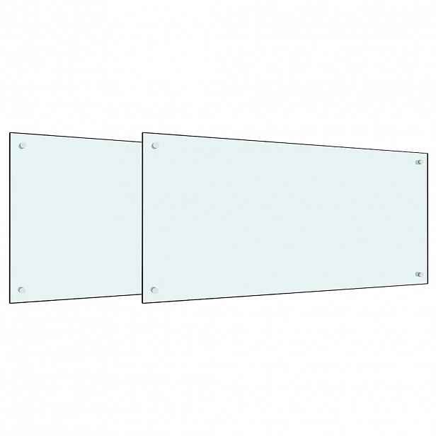 vidaXL Kuchyňský obklad 2 ks Bílá 100 x 50 cm tvrzené sklo
