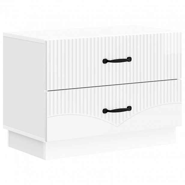 vidaXL Noční skříňka Bílá s vysokým leskem 62 x 34,5 x 44,5 cm