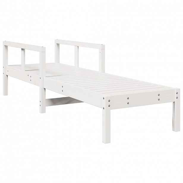 vidaXL Zahradní lehátko bílé 199,5 x 62 x 55 cm masivní borové dřevo