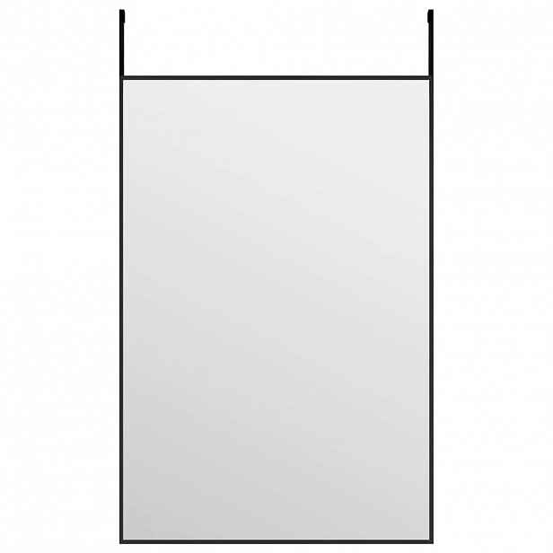vidaXL Zrcadlo na dveře černé 40 x 60 cm sklo a hliník