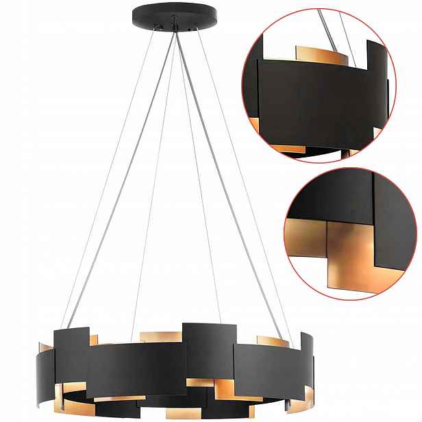Moderní závěsná lampa Loft Indriustal Černá Zlatá Geometrická 6xG9