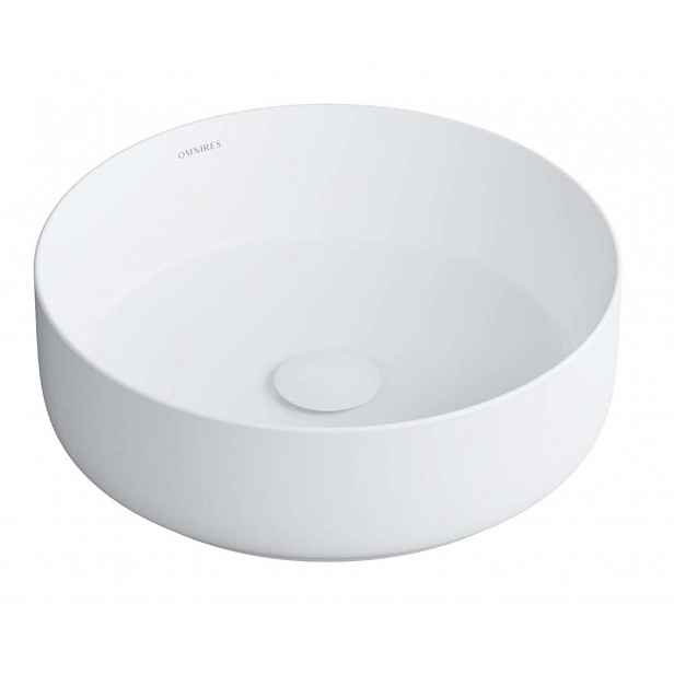OMNIRES Tulsa - Umyvadlo na desku, průměr 36 cm, bez přepadu, matná bílá TULSA355BM