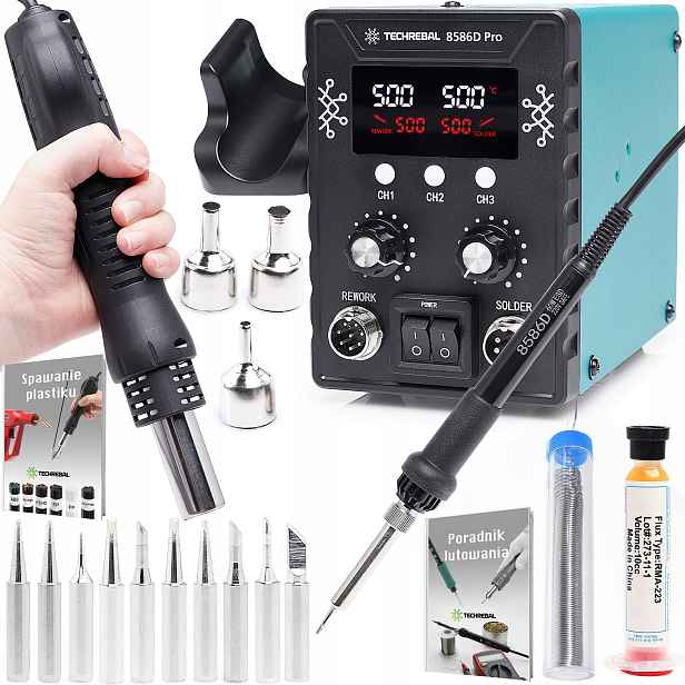 Pájecí Stanice 2V1 8586D Pro Hot Air Pájecí Pero Servis Elektroniky