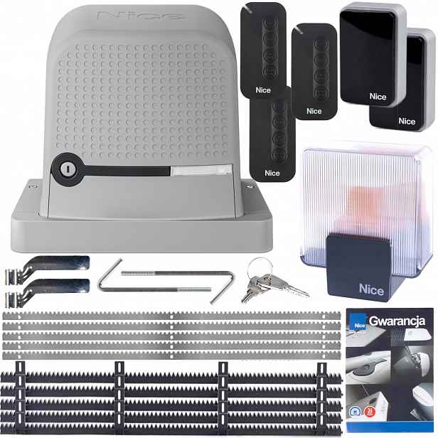 Sada Pro Brány Nice Robus 600 3x Pilot MyGO2, Led Lampa Elb, 5x Lišta