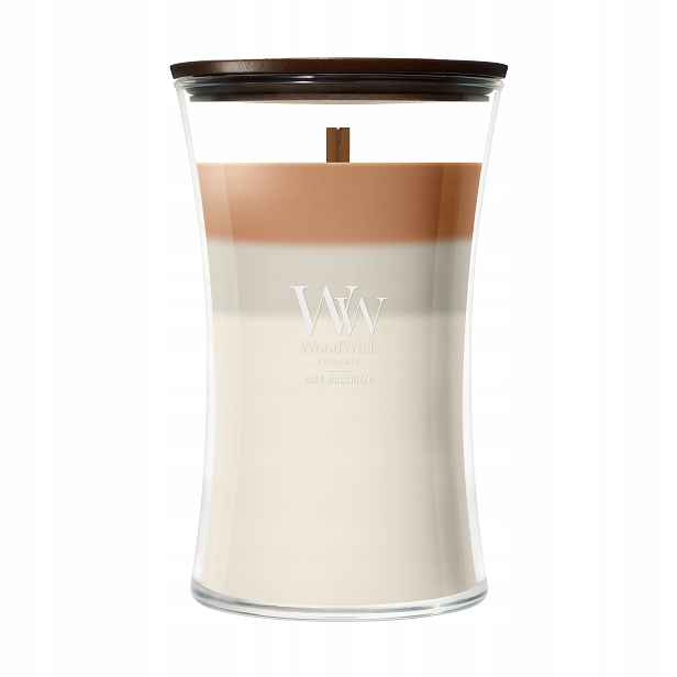 Velká vonná svíčka WoodWick Trilogy Café Macchiato