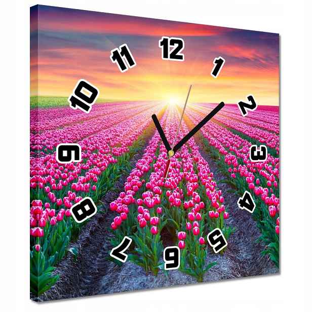 30x30 Hodiny Moře tulipánů Tulipány