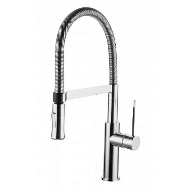 OMNIRES - Dřezová baterie s flexibilním ramenem a sprškou, chrom X3CR
