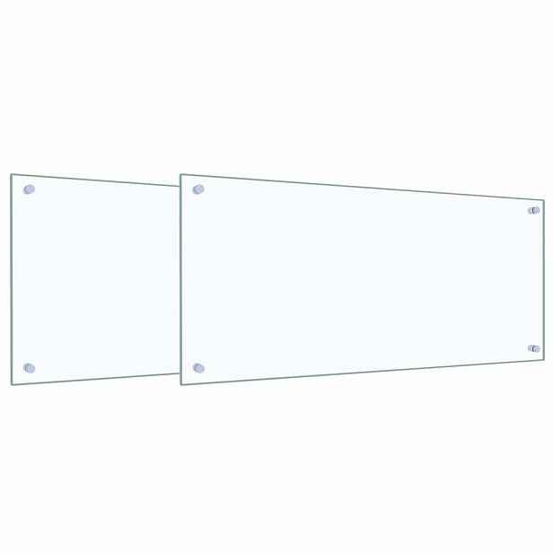 vidaXL Kuchyňský obklad 2 ks Transparentní 90 x 40 cm tvrzené sklo