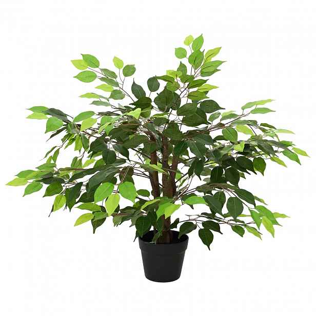 vidaXL Umělá rostlina Ficus Zelená 73 x 16 x 60 cm Tkanina a dřevo