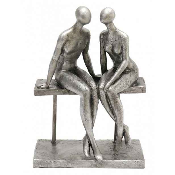 Dekorační soška Zamilovaný pár, stříbrná