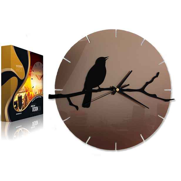 Nástěnné hodiny Bird Pták Krásné Barvy Premium
