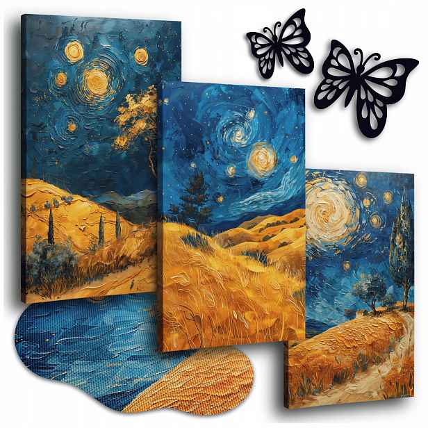 Obraz Na Plátně Abstrakce 120x50 cm Obrazy Do Obývacího Pokoje Zlatá Pole Nebe Hory
