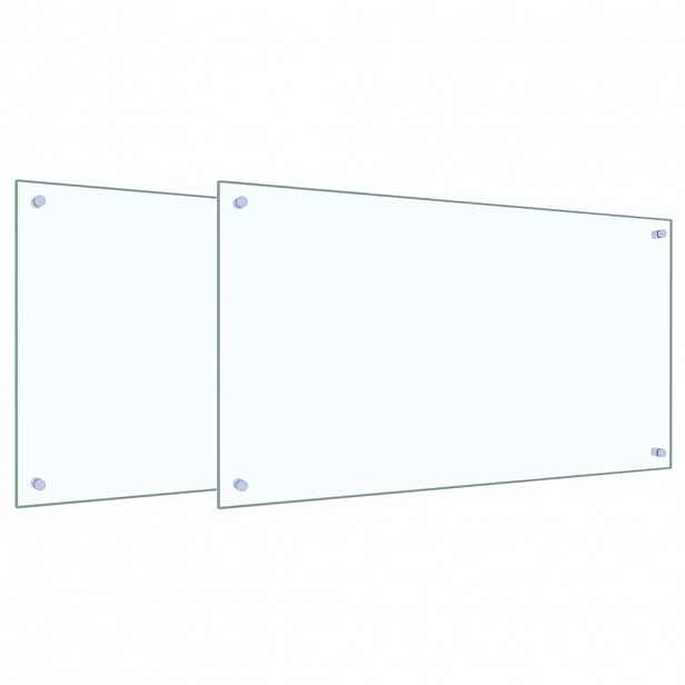 vidaXL Kuchyňský obklad 2 ks Transparentní 90 x 50 cm tvrzené sklo