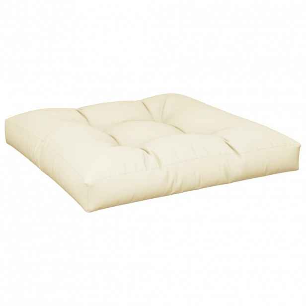 vidaXL Poduška na palety krémová 70 x 70 x 12 cm textil