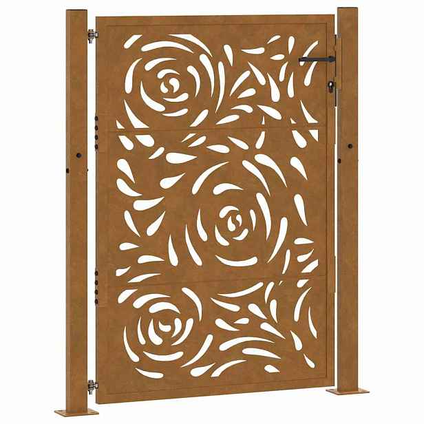 vidaXL Zahradní brána 100 x 125 cm z odolné oceli s motivem plamene