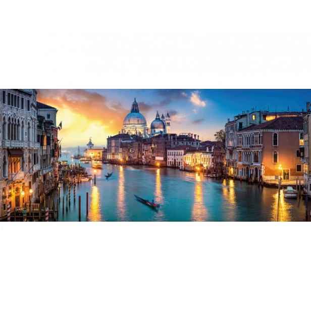 Panoramatický obraz na plátně Benátky večer, 140x60 cm