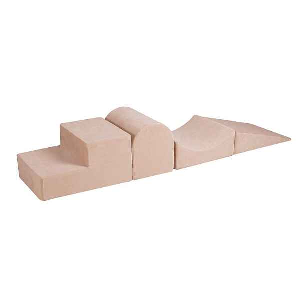 Krémové sametové pěnové hřiště 45x193x30 cm Montessori – Meowbaby