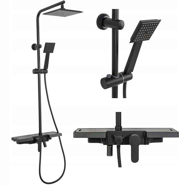 Sprchový set s baterií 150 mm Bravo černá (REA-P0636) /ka/