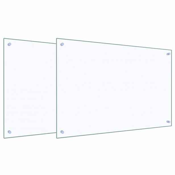 vidaXL Kuchyňský obklad 2 ks Transparentní 90 x 60 cm tvrzené sklo