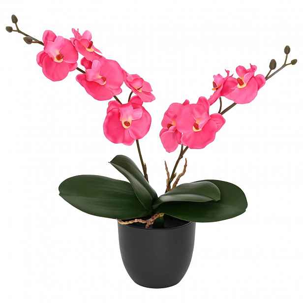 vidaXL Umělá orchidejová rostlina Červená 36 x 10 x 30 cm