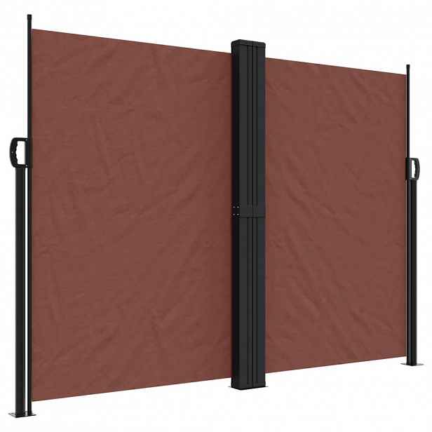 vidaXL Zatahovací boční markýza hnědá 180 x 1 000 cm