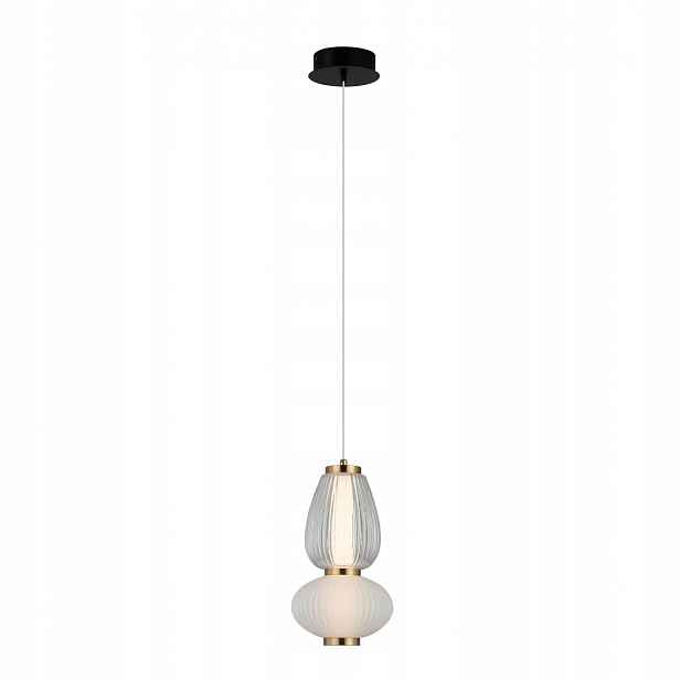 Gastel, moderní černo-zlatá závěsná Led lampa s dekorativními stínítky