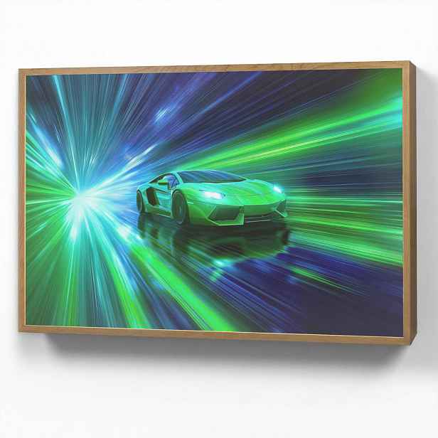 OnlyWow DOBÍJECÍ NOČNÍ LAMPIČKA Rychlost - Lehké - Sportovní vůz - Zelená 100x70 cm