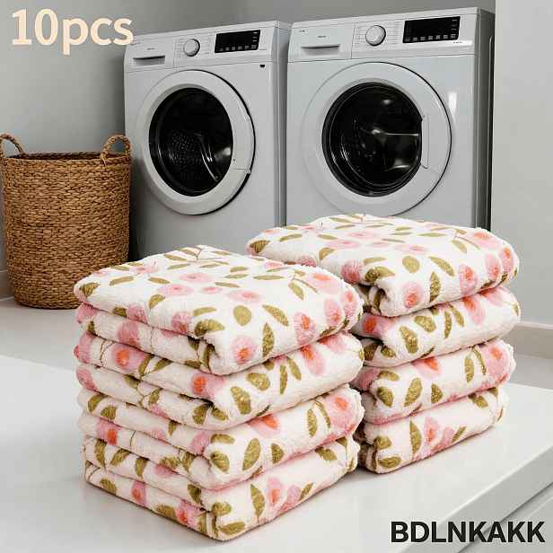 TEMU BDLNKAKK 10/24 ks Utěrky z korálového fleecu na květiny, super absorpční a měkké mopovací utěrky - vhodné do kuchyně, koupelny, na sklo, mytí