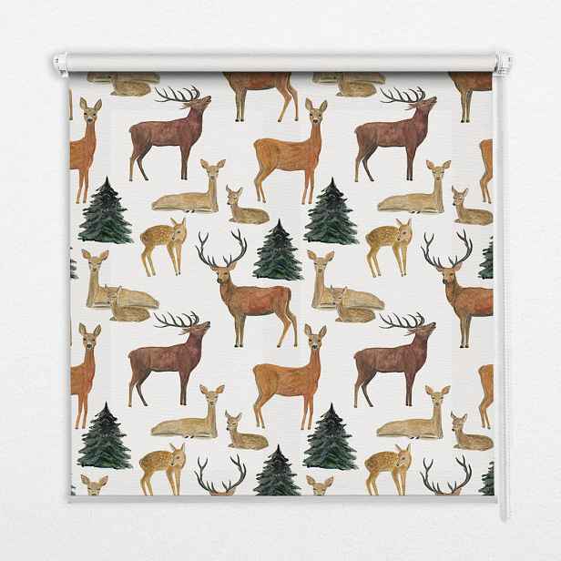 TULUP VNITŘNÍ roleta - okenní roleta - roleta - 80x140 cm - Jelen a srnec