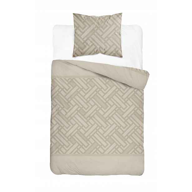 Povlečení 140x200 béžové s geometrickým vzorem Home Satin