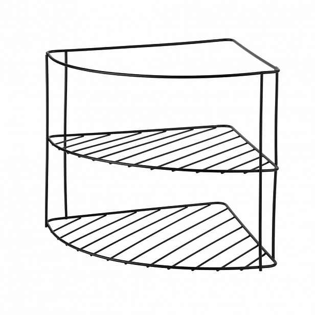 Mondex ROHOVÁ POLICE Modern Kitchen, kov, černá, 22,5 x 22,5 x 21,5 cm