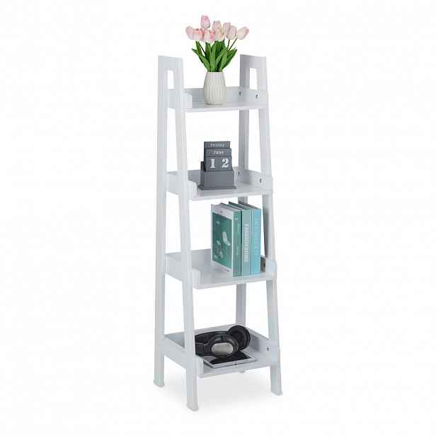 Relaxdays REGÁL Bílý žebříkový design 4 úrovně MDF