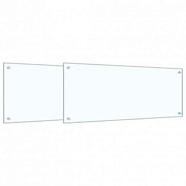 vidaXL Kuchyňský obklad 2 ks Transparentní 100 x 40 cm tvrzené sklo