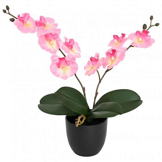 vidaXL Umělá orchidejová rostlina Růžová 36 x 10 x 30 cm