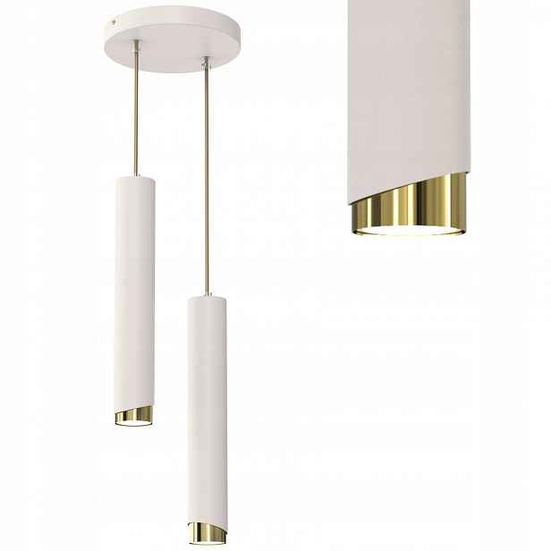Závěsné Stropní Svítidlo Tuby Metal GU10 Loft Spot Světlý Kašmír Zlatý 2 body