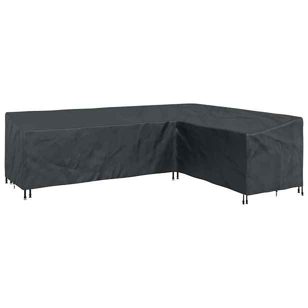 vidaXL Pokryv na nábytek 286 x 222 x 80 cm Tvar L Voděodolný Černý