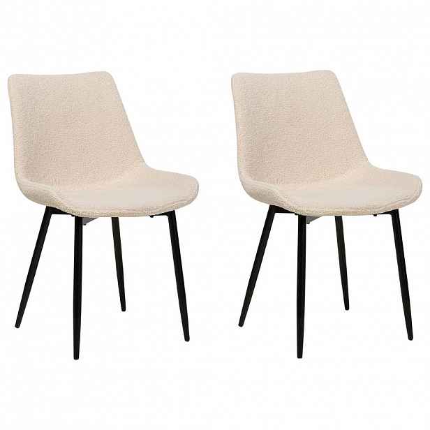 Beliani JÍDELNÍ ŽIDLE sada 2 ks Polyester Béžová Avilla