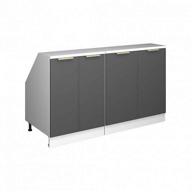 Vicco SADA SKŘÍNÍ PRO ŠIKMOU STŘECHU Rion Antracitově zlatý 140 cm Sada 2 korpusů skříně hloubka 60 cm