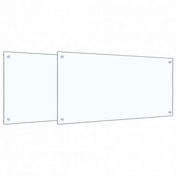 vidaXL Kuchyňský obklad 2 ks Transparentní 100 x 50 cm tvrzené sklo