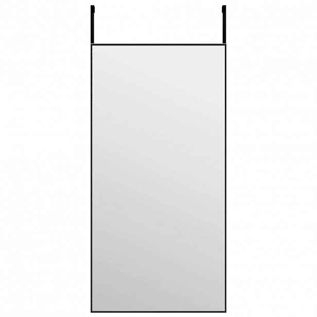 vidaXL Zrcadlo na dveře černé 40 x 80 cm sklo a hliník