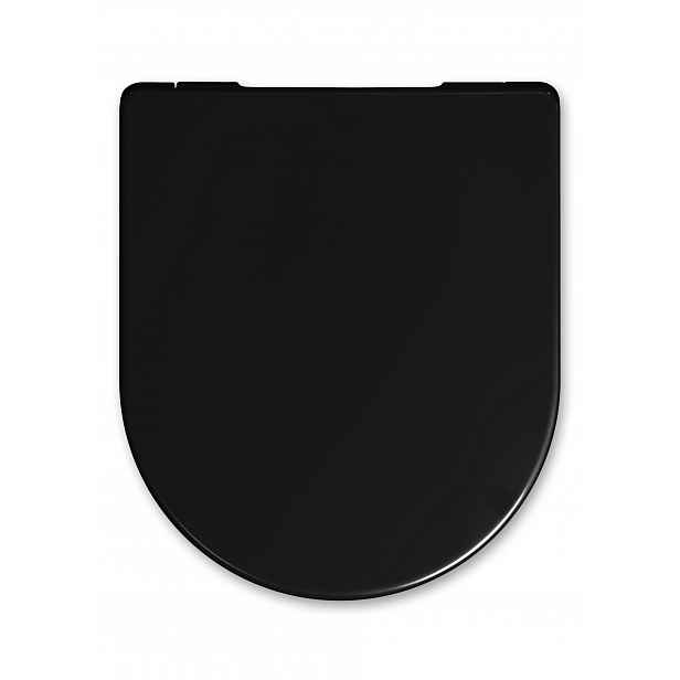 Wc sedátko pro Deco, černá, pomalu padající, odnímatelné, pevné, tvrdé