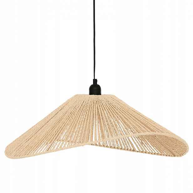 Závěsná lampa nad stůl Myha, pletené stínidlo, 58 cm