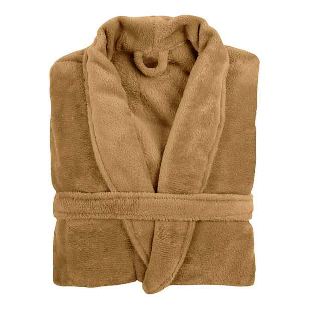 Župan z mikroplyše v hořčicové barvě velikost L/XL Cozy – Tiseco Home Studio
