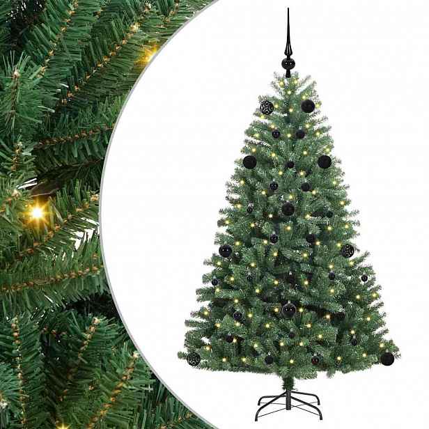 vidaXL Umělý Skládací Vánoční Strom Zelená 150 cm PVC a kov