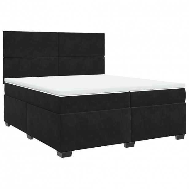 vidaXL Box spring postel s matrací černá 200x200 cm samet