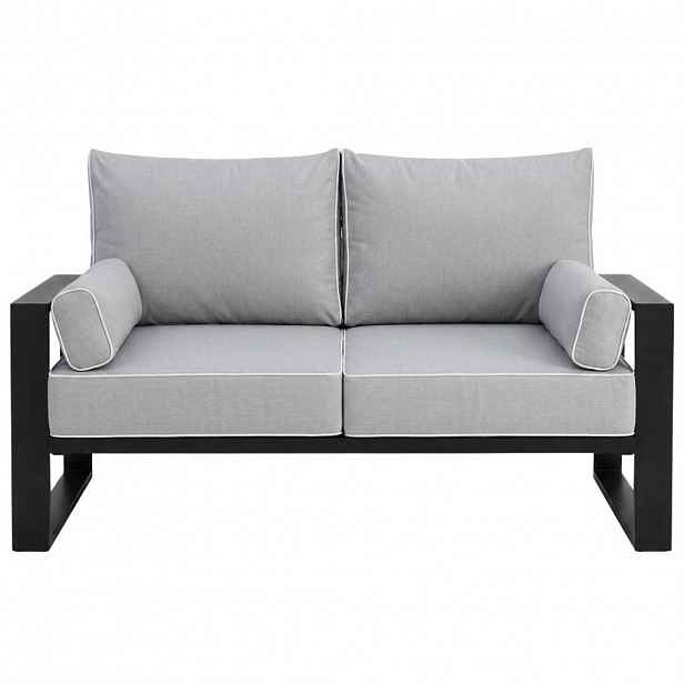 Beautysofa RELAXAČNÍ pohovka Verdino 2místná s kovovým rámem 150 cm, šedobéžová