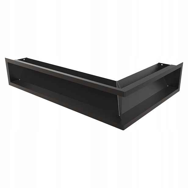 Krbová Mřížka rohová Luft Ventilační 56X56X12 cm Černá Kovová P/l